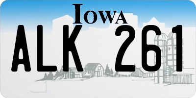 IA license plate ALK261