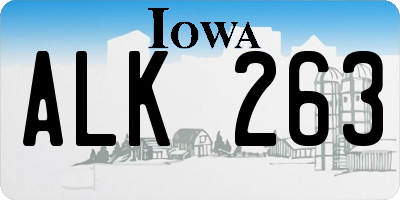 IA license plate ALK263