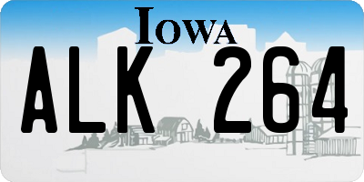 IA license plate ALK264