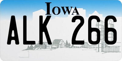 IA license plate ALK266