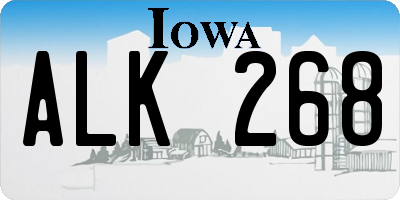 IA license plate ALK268