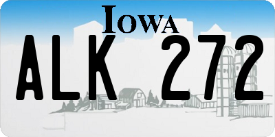 IA license plate ALK272