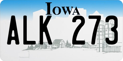 IA license plate ALK273