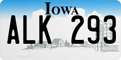 IA license plate ALK293
