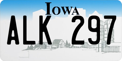 IA license plate ALK297