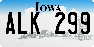 IA license plate ALK299