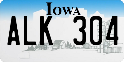 IA license plate ALK304