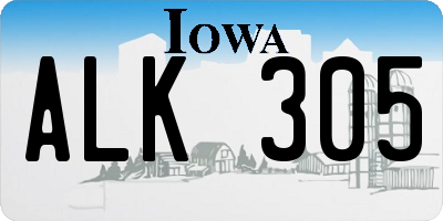 IA license plate ALK305