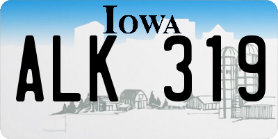 IA license plate ALK319