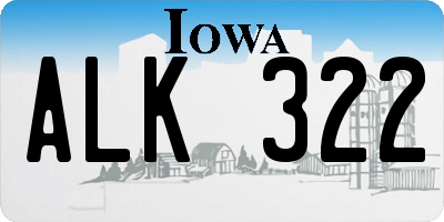 IA license plate ALK322