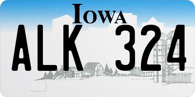 IA license plate ALK324