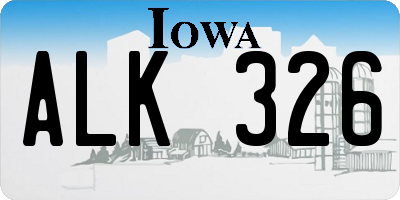 IA license plate ALK326