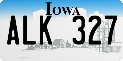 IA license plate ALK327