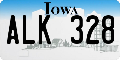 IA license plate ALK328