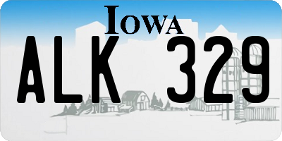 IA license plate ALK329