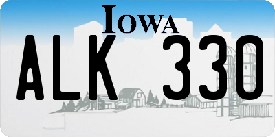 IA license plate ALK330