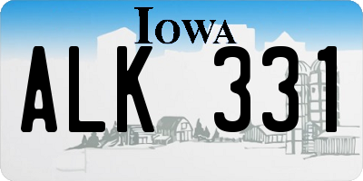 IA license plate ALK331