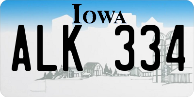 IA license plate ALK334