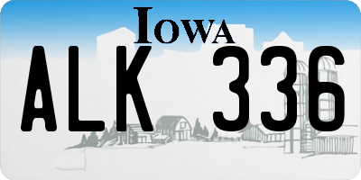 IA license plate ALK336