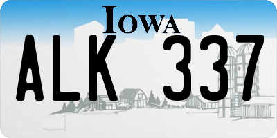 IA license plate ALK337