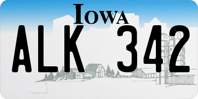 IA license plate ALK342