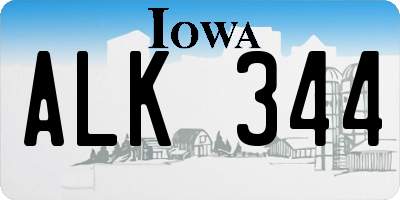 IA license plate ALK344