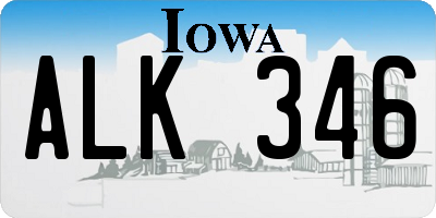 IA license plate ALK346