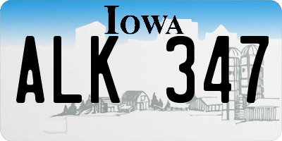 IA license plate ALK347