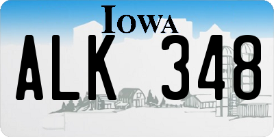 IA license plate ALK348