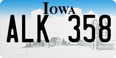 IA license plate ALK358