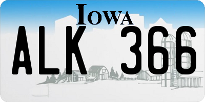 IA license plate ALK366