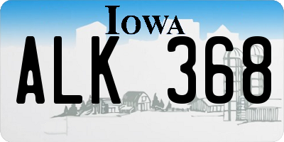 IA license plate ALK368