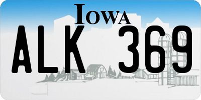 IA license plate ALK369