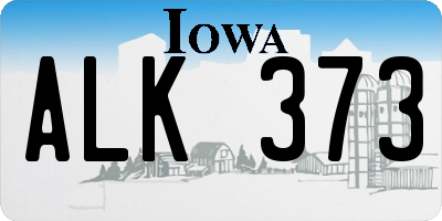 IA license plate ALK373
