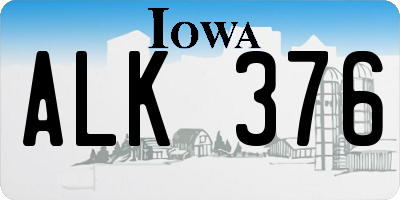 IA license plate ALK376