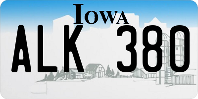 IA license plate ALK380