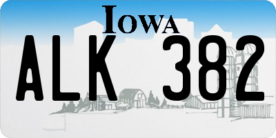 IA license plate ALK382