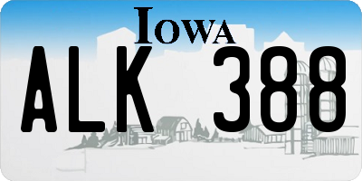 IA license plate ALK388