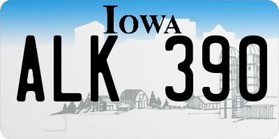 IA license plate ALK390