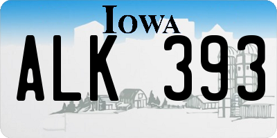 IA license plate ALK393