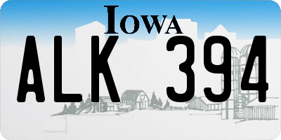 IA license plate ALK394