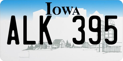 IA license plate ALK395