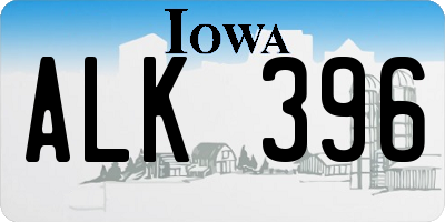 IA license plate ALK396