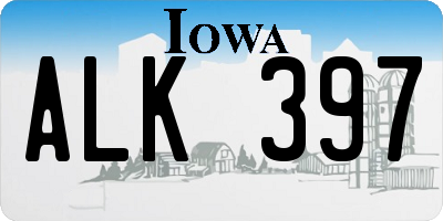 IA license plate ALK397
