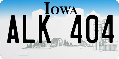 IA license plate ALK404