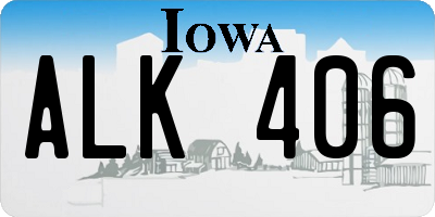 IA license plate ALK406