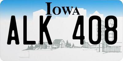IA license plate ALK408