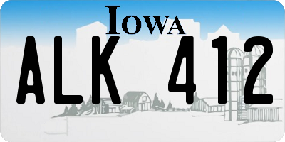 IA license plate ALK412
