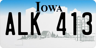 IA license plate ALK413
