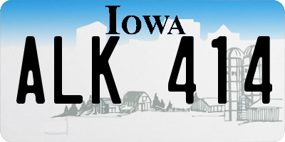 IA license plate ALK414